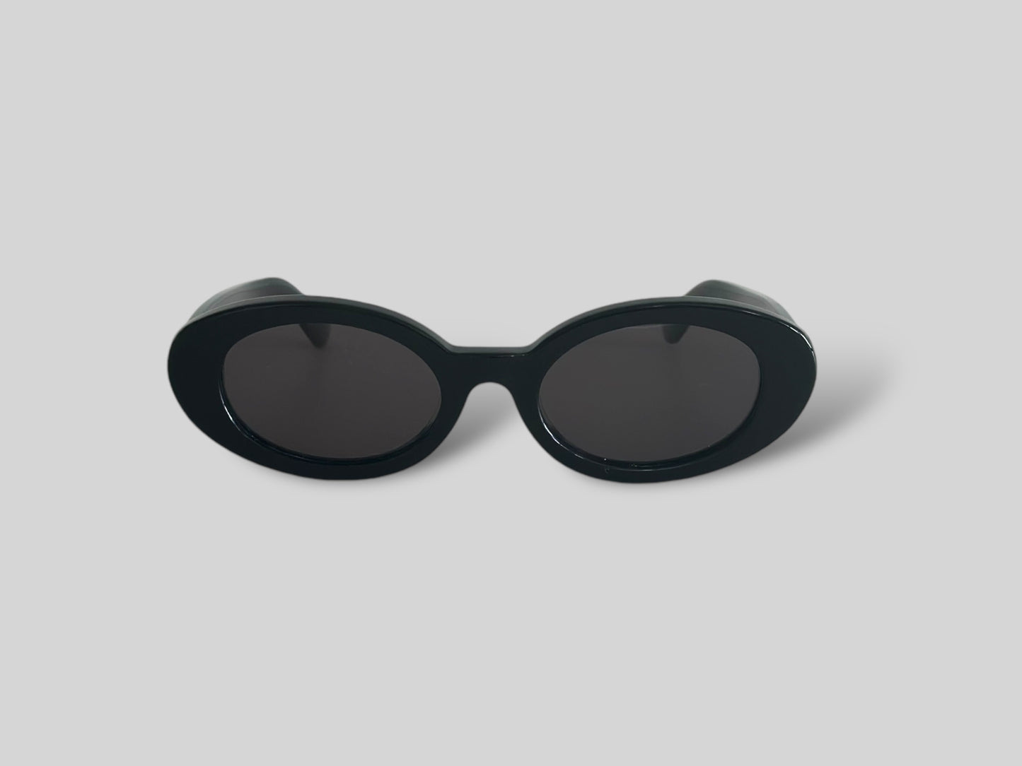 Bambi Oval Polarised Acetate Sunglasses Black Front