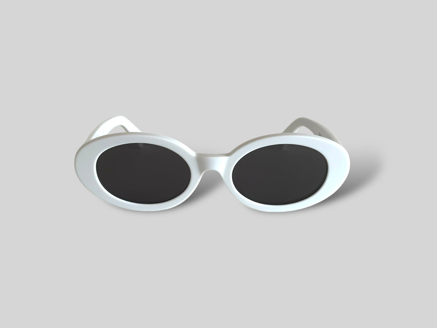 Bambi Oval Polarised Acetate Sunglasses White Front