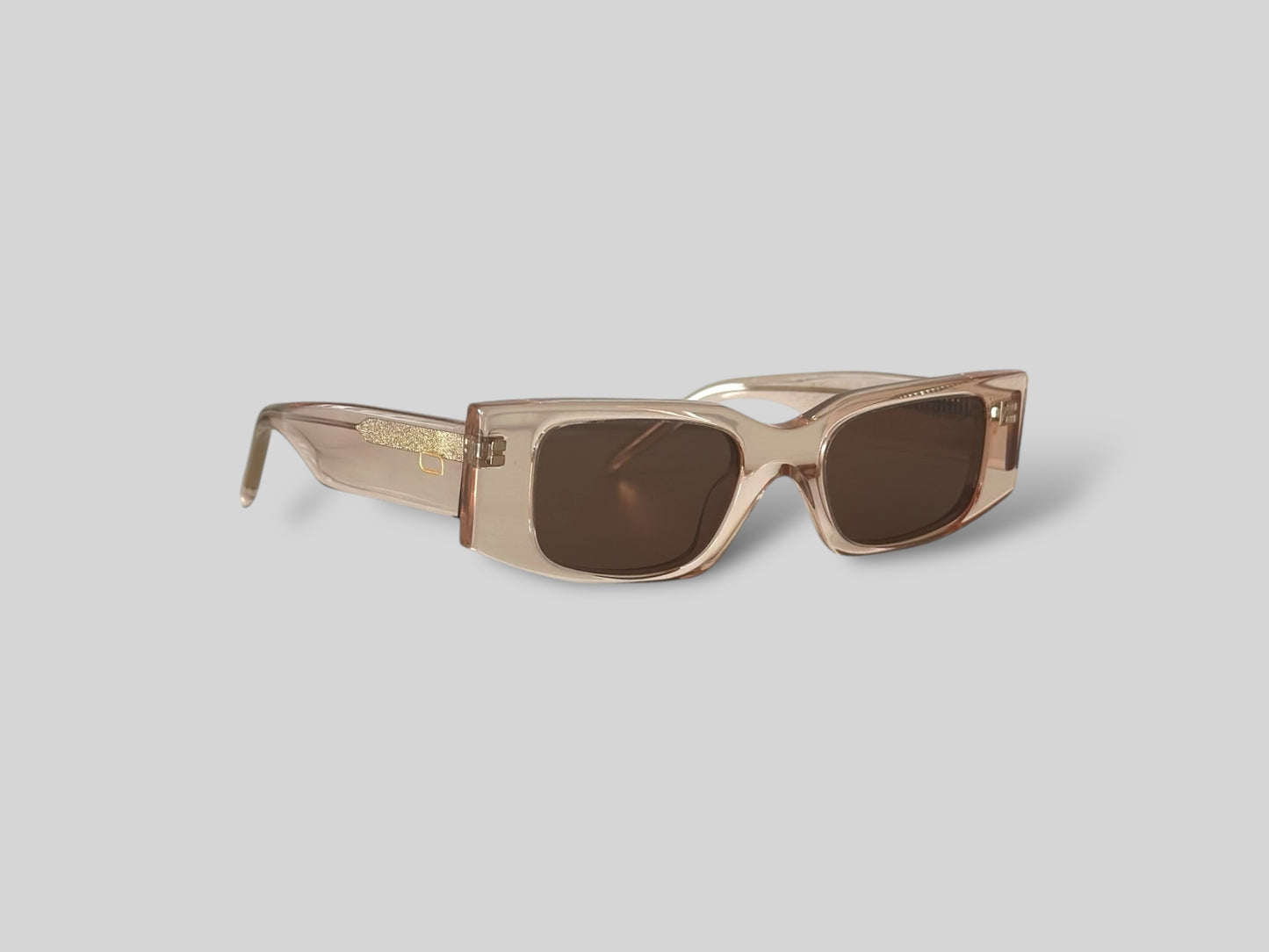 Nina Rectangular Polarised Acetate Sunglasses Pink