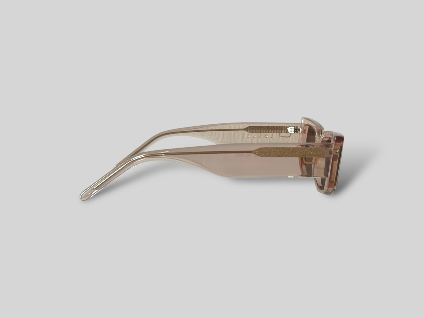 Nina Rectangular Polarised Acetate Sunglasses Pink