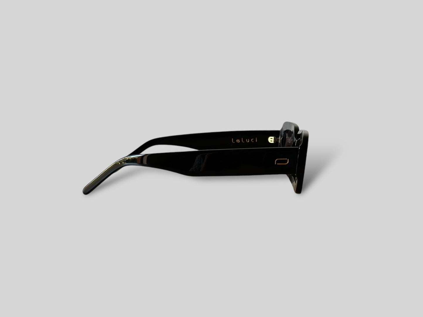 Lydia Rectangular Acetate Sunglasses Black