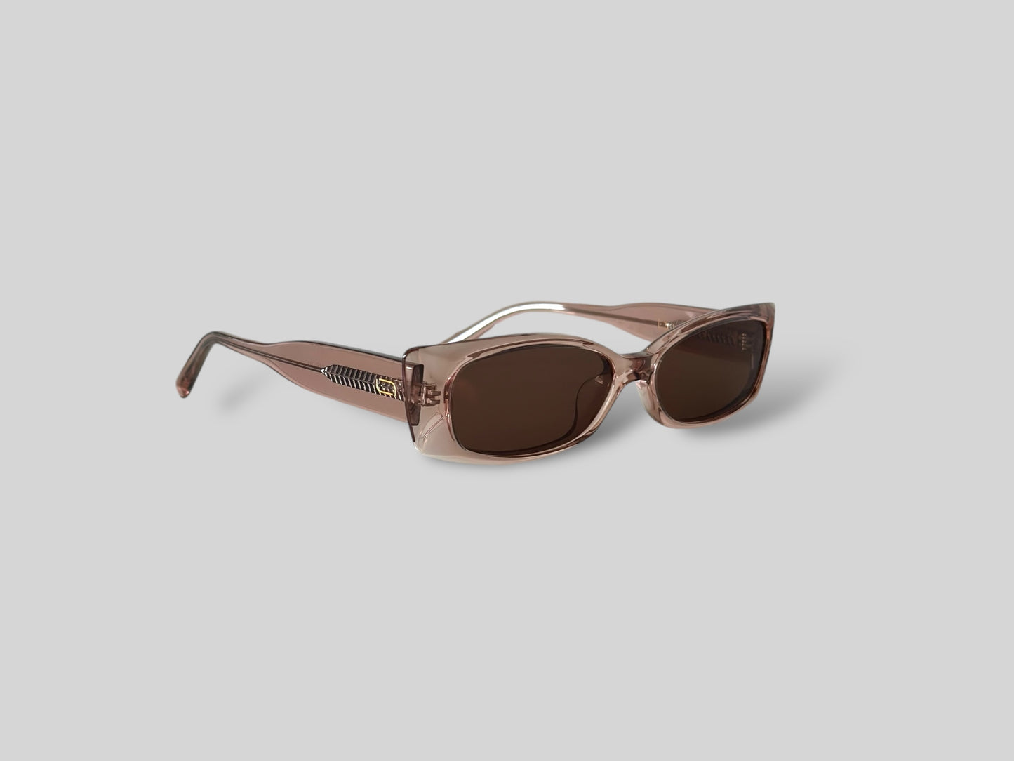 Rata Rectangular Polarised Acetate Sunglasses Pink
