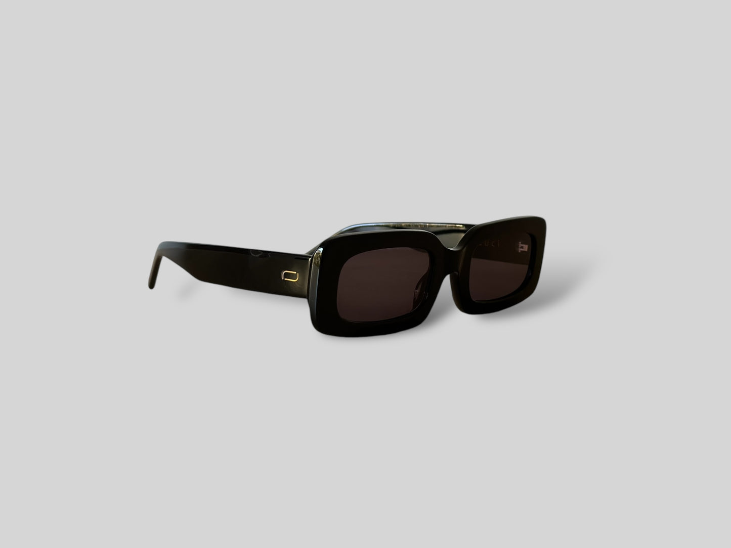 Lydia Rectangular Acetate Sunglasses Black