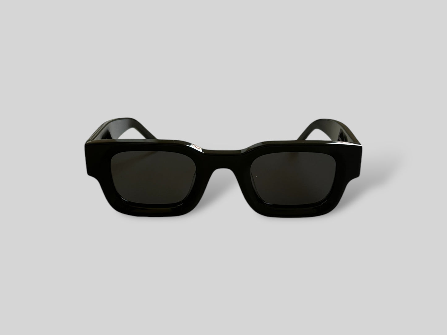 Front view of Porto Acetate Polarised Sunglasses in Black, studio shot on a plain background.