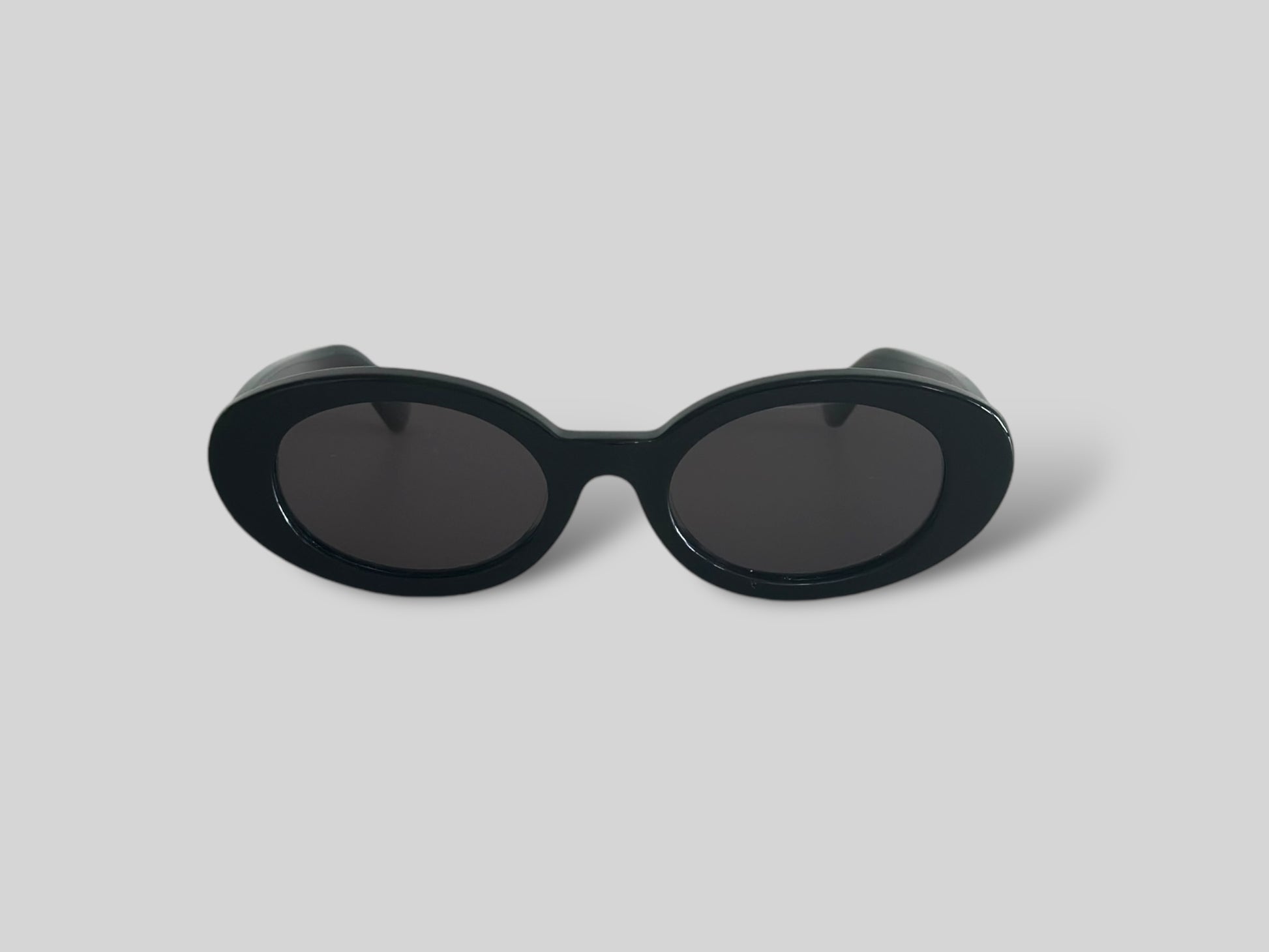 Bambi Oval Polarised Acetate Sunglasses Black Front
