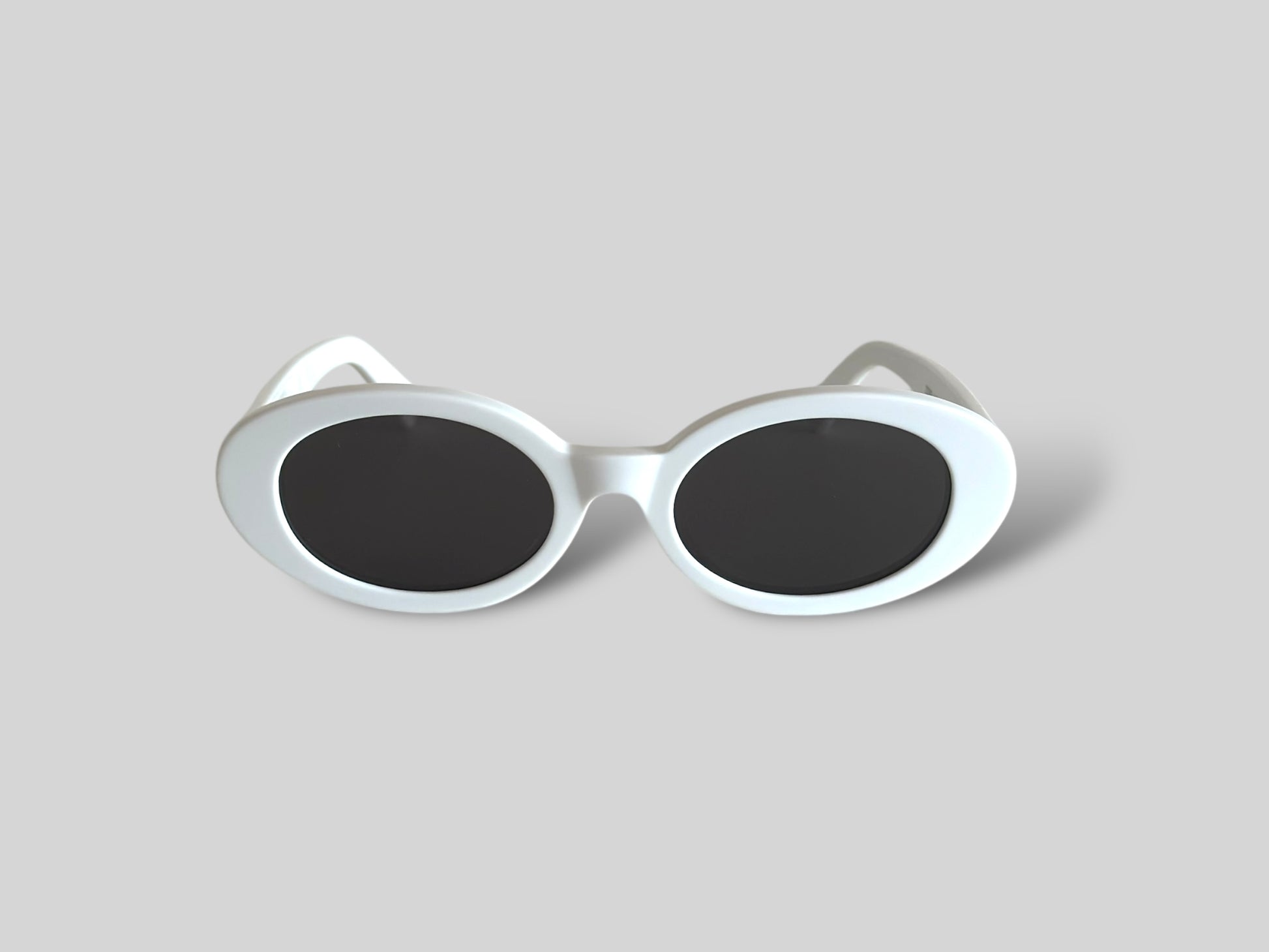 Bambi Oval Polarised Acetate Sunglasses White Front 