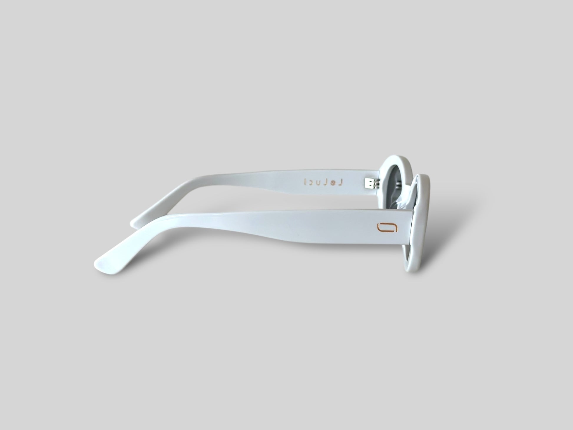 Bambi Oval Polarised Acetate Sunglasses White Straight Side