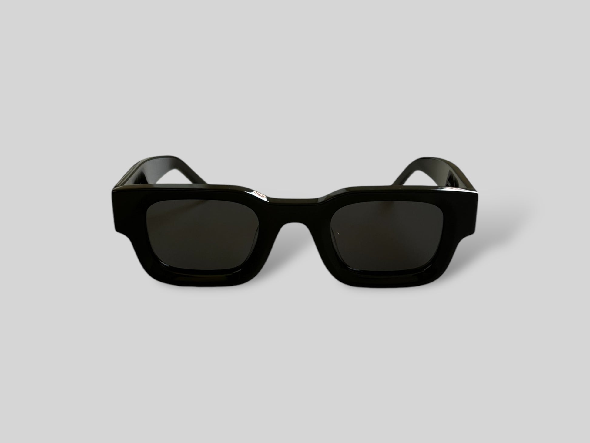 Front view of Porto Acetate Polarised Sunglasses in Black, studio shot on a plain background.