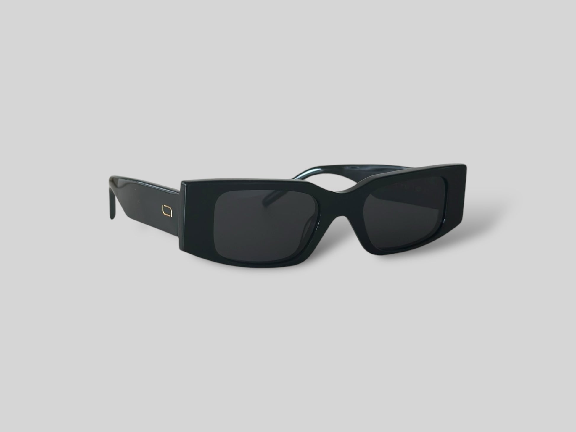 Nina rectangular polarised acetate sunglasses angle 