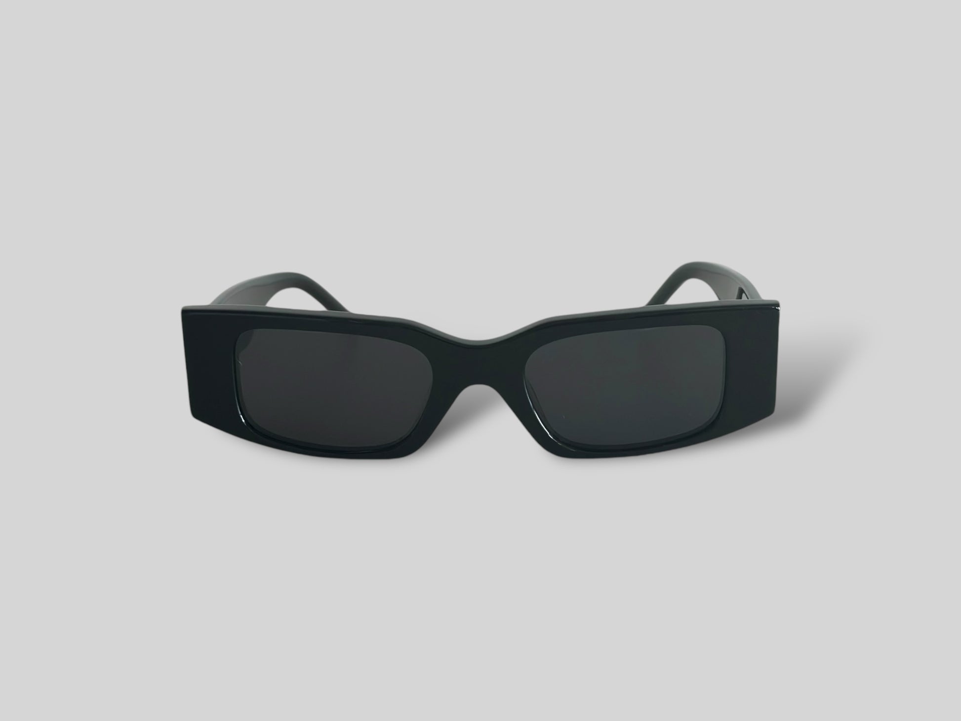Nina Rectangular Polarised Acetate Sunglasses Black Front